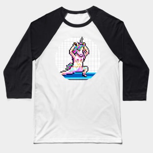 Pixel Unicorn Yoga Baseball T-Shirt